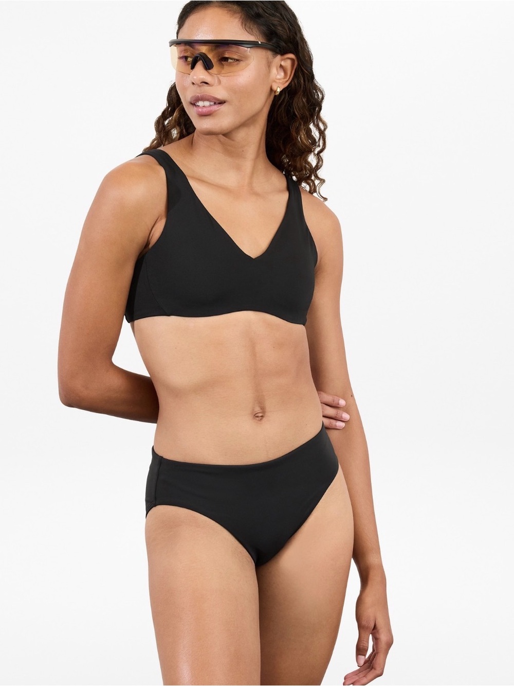 NWT Athleta Hipster Swim Black Bottom Size Large